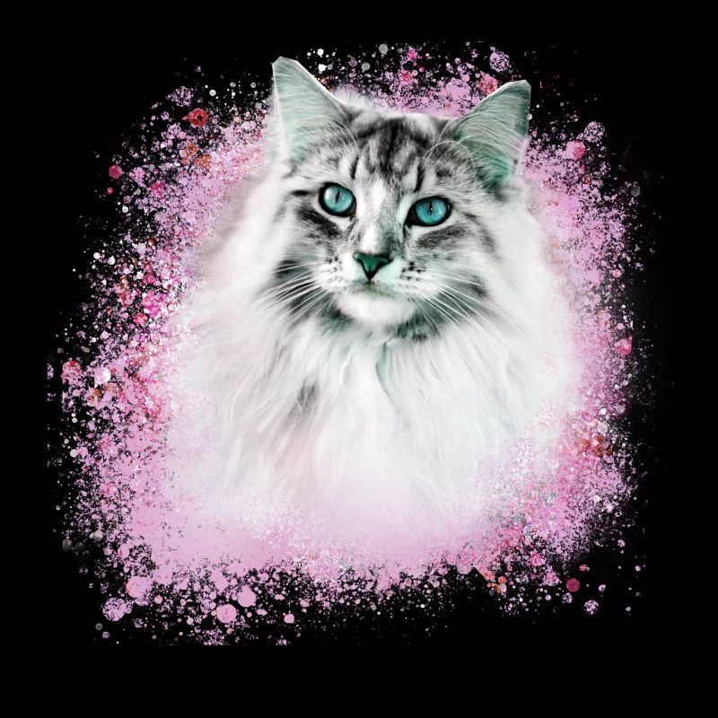 chat persan, chat siamois, chat, chat blanc, graffiti