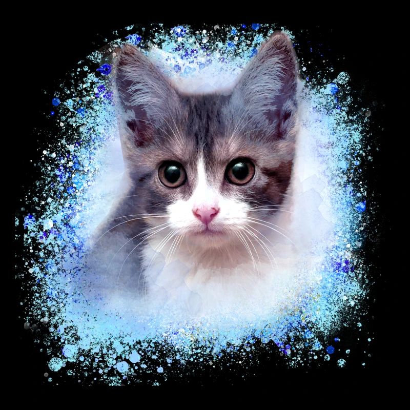 katze, bunt,aquarell, malerei,graffiti,kätzchen