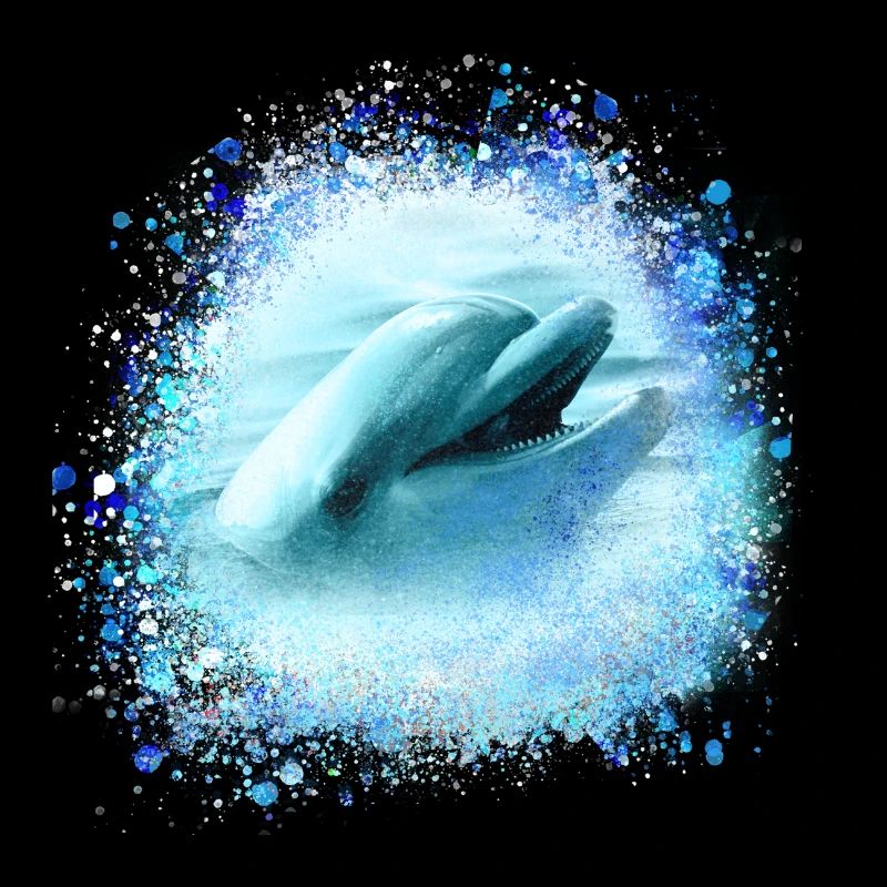 dolphin, graffiti, painting,blue,fish, dolphins,sea