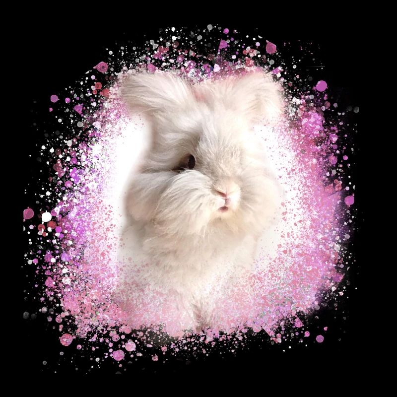 lapin angora, lapin, graffiti, rose, lapin