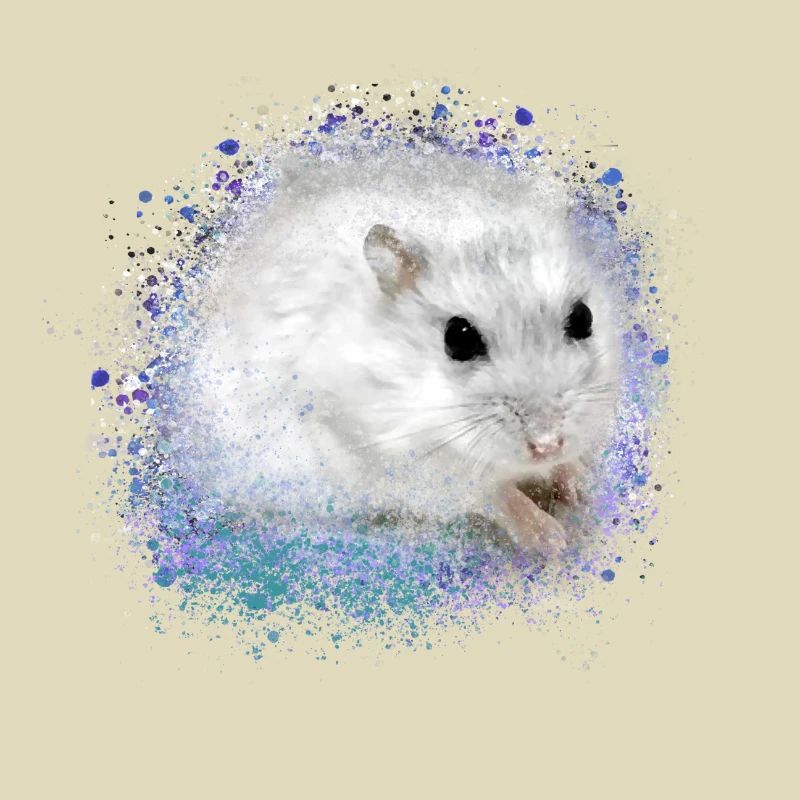 hamster, graffiti,painting,blue,turquoise,dwarf hamster