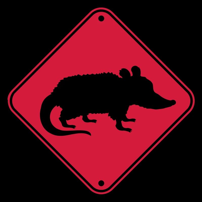 Schild Gefahr Opossum