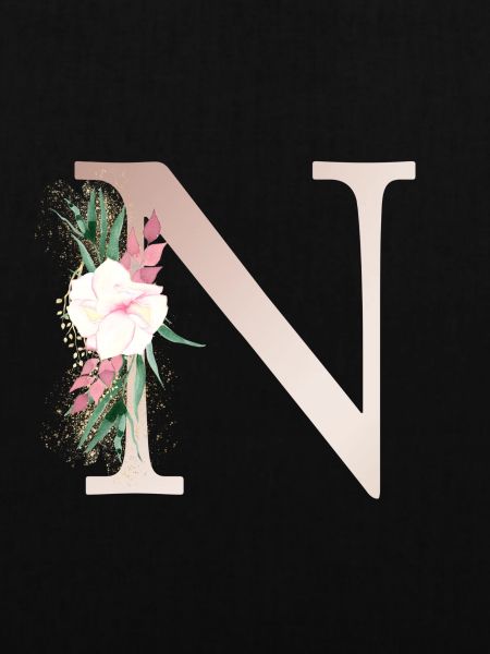 Personalisierbar Monogramm N Floral