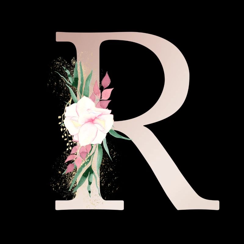 Customizable Monogram R Floral