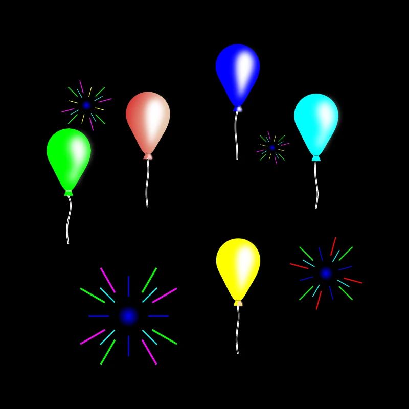 Celebration Balloons and fireworks