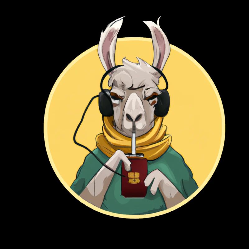 Hipster Lama trinkt eine Dose Mate
