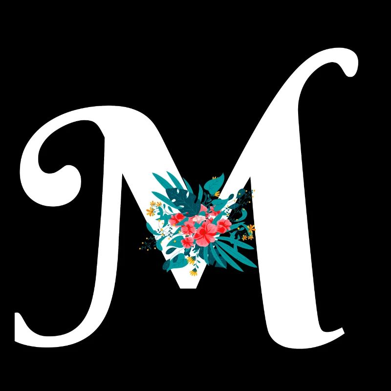 lettre M fleuris