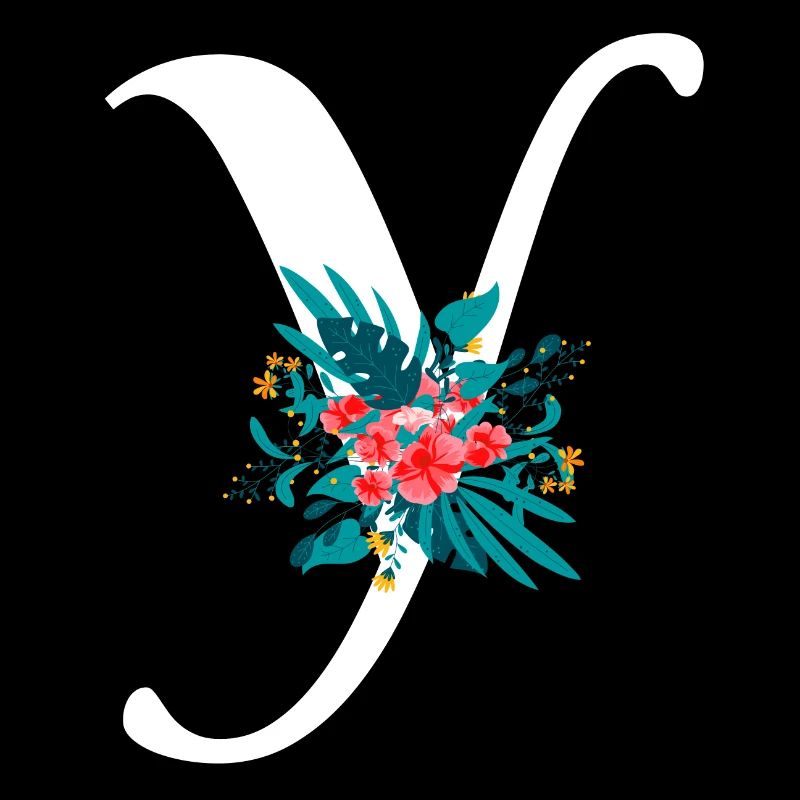 lettre Y fleuris