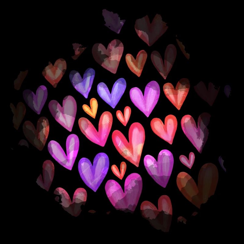 Watercolor Love Heart Splash Pattern