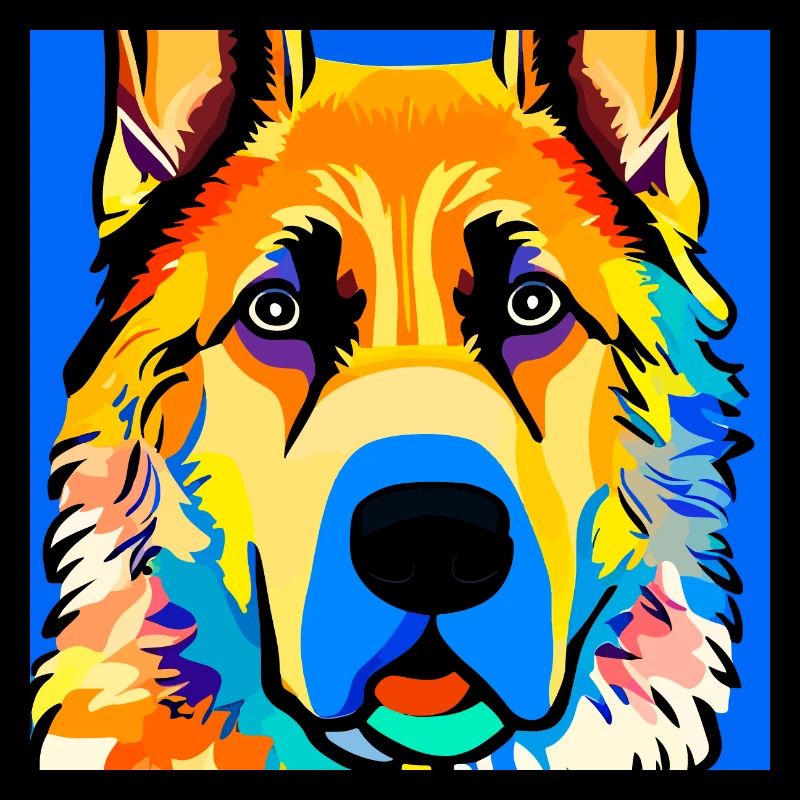 Deutscher Schäferhund, digitale Malerei,