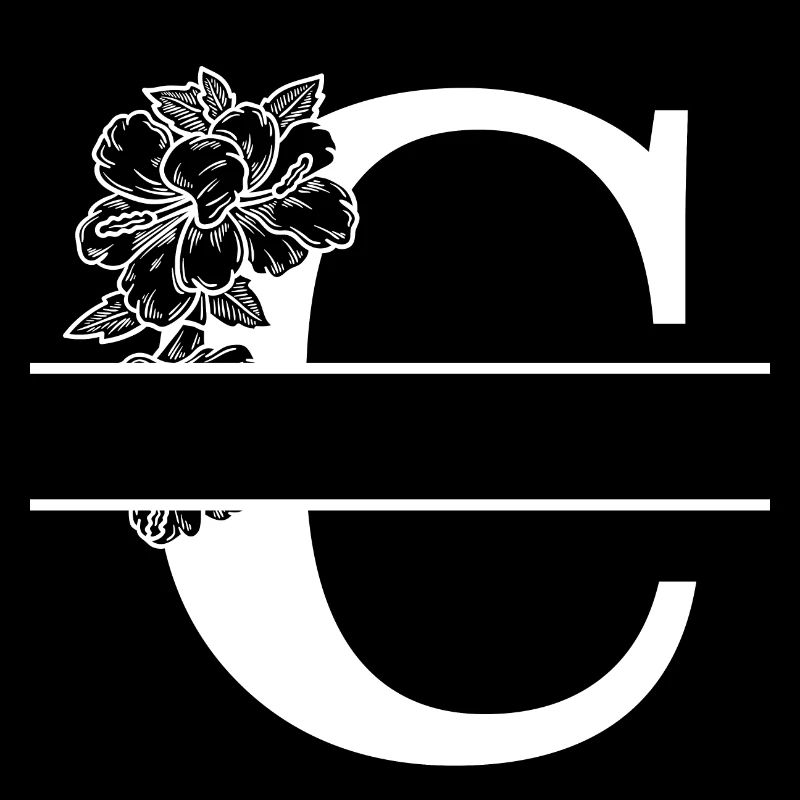 Personalized floral letter C