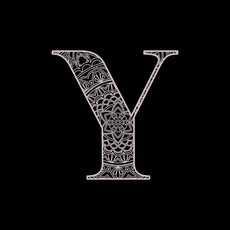 Mandala Monogram Initial in Dusky Pink - Letter Y