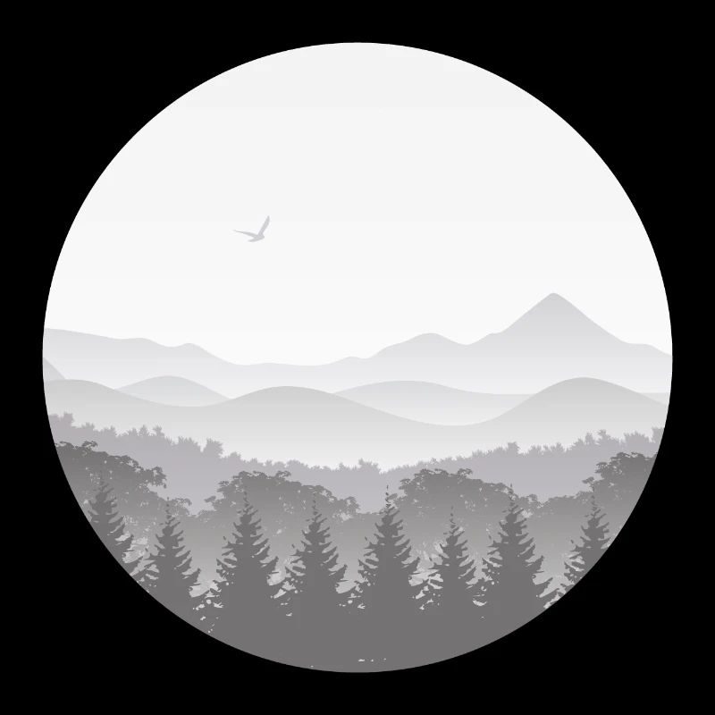 Des montagnes dans le brouillard