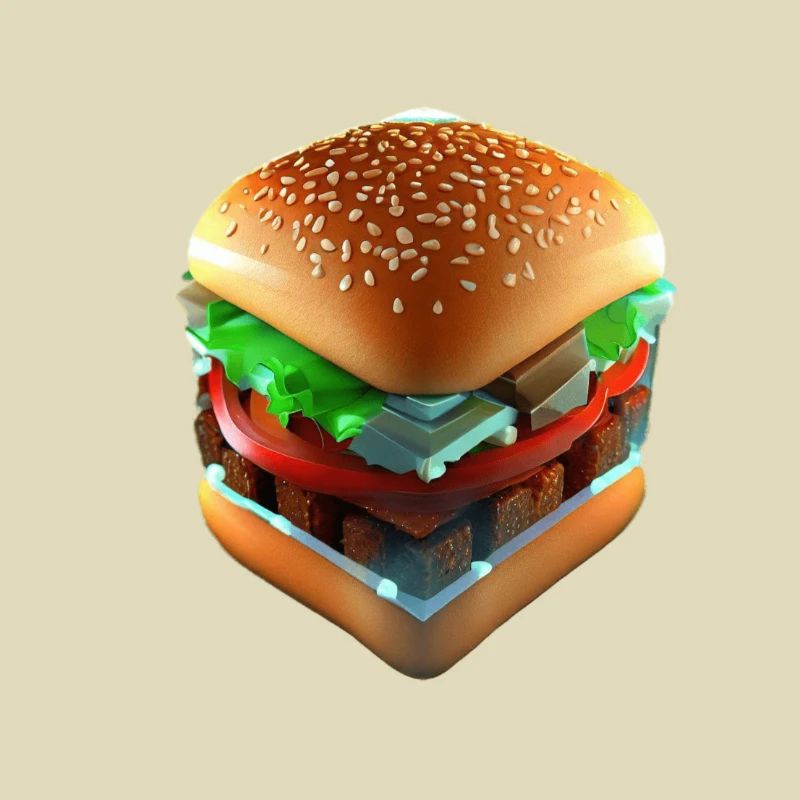 Hamburger Lover 3D Cube