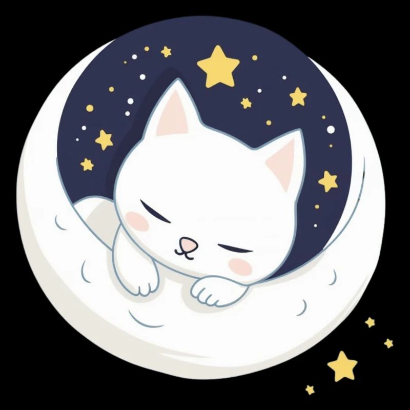 Cute cat on the moon