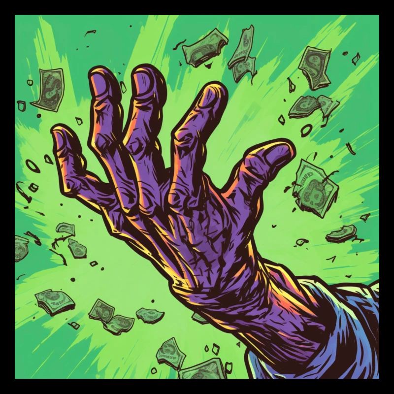 Zombiehand mit Geld