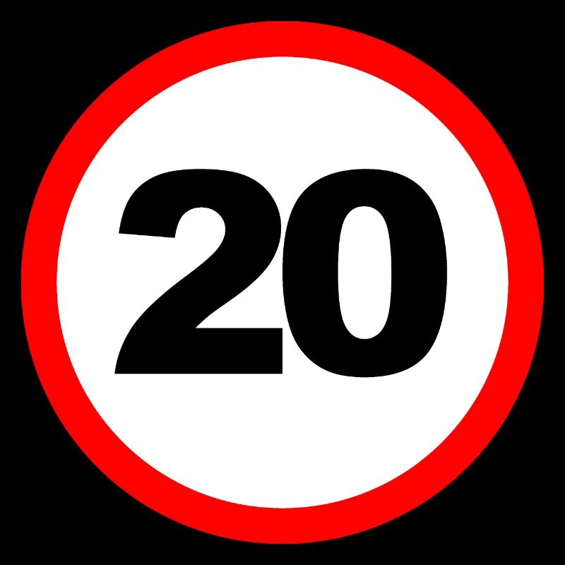 20 Geschwindigkeit / Schild Design