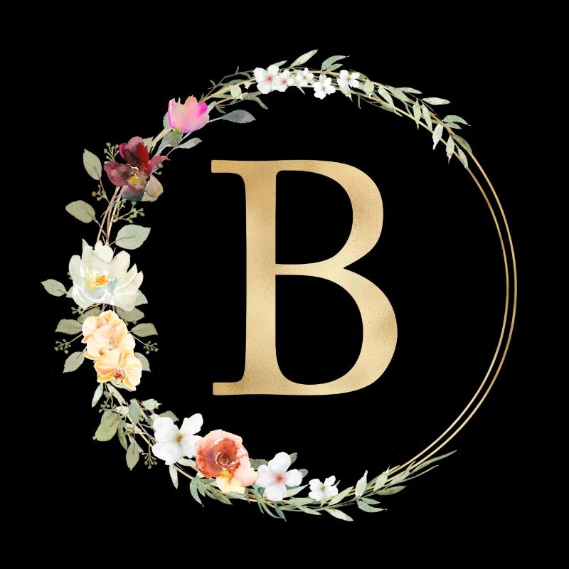 Personalisierbar Monogramm B Floral