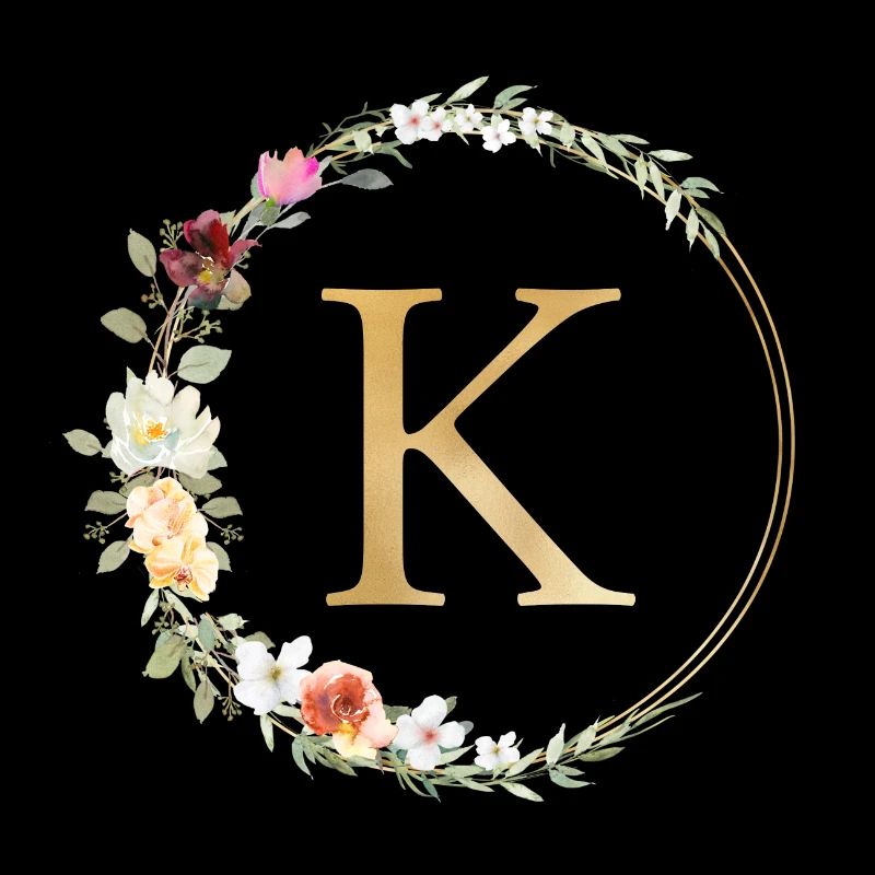 Customizable Monogram K Floral