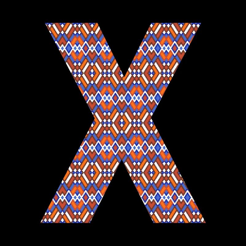 Monogramm Buchstabe X- geometrisches Muster
