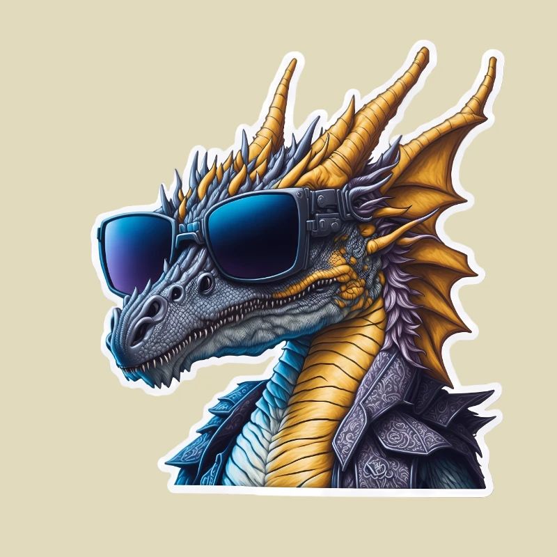 Drache mit Sonnenbrille Cool Drachen