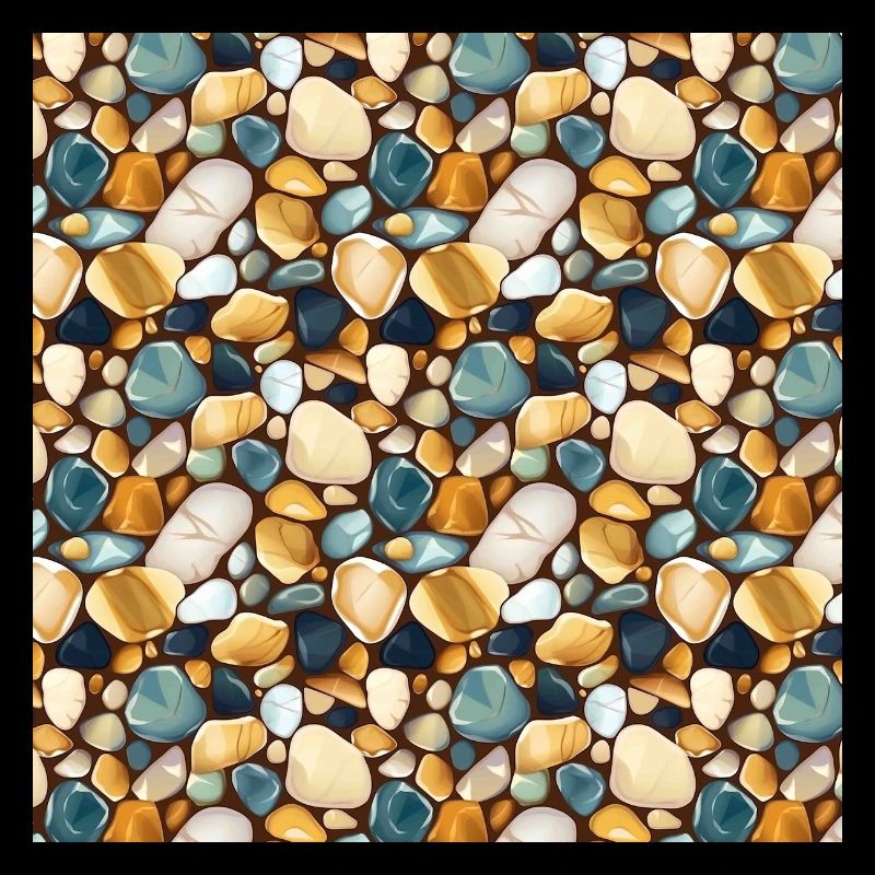 Smooth Stones Seamless Pattern Gemstones Polished