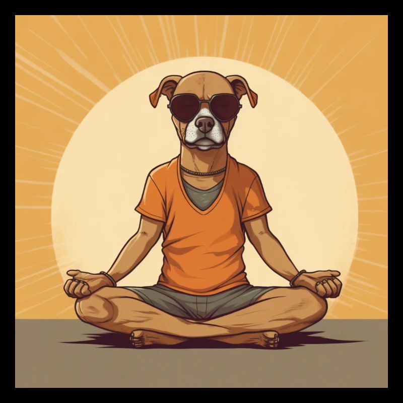 Yoga Dog 2 Comic Style