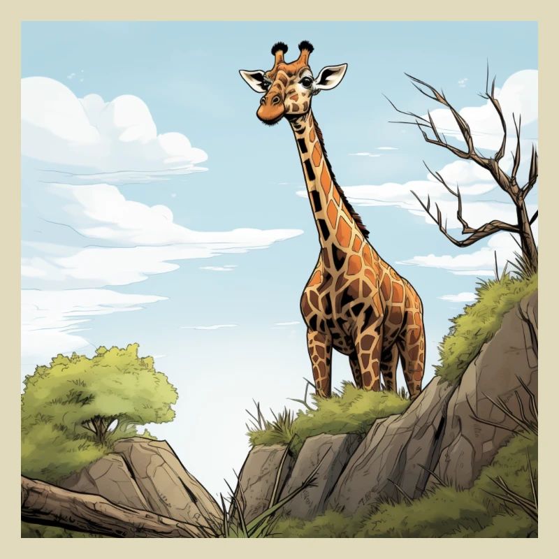 Giraffe Comic Style