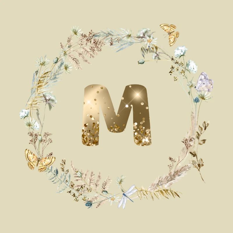M Monogramm Glitter Boho Kranz