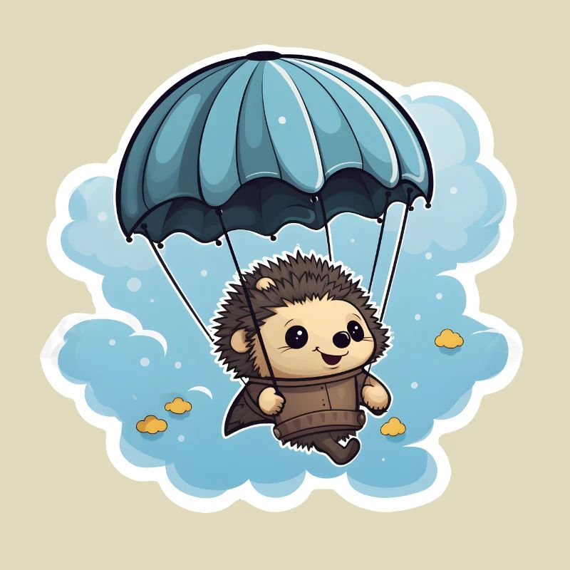 Igel mit Fallschirm
