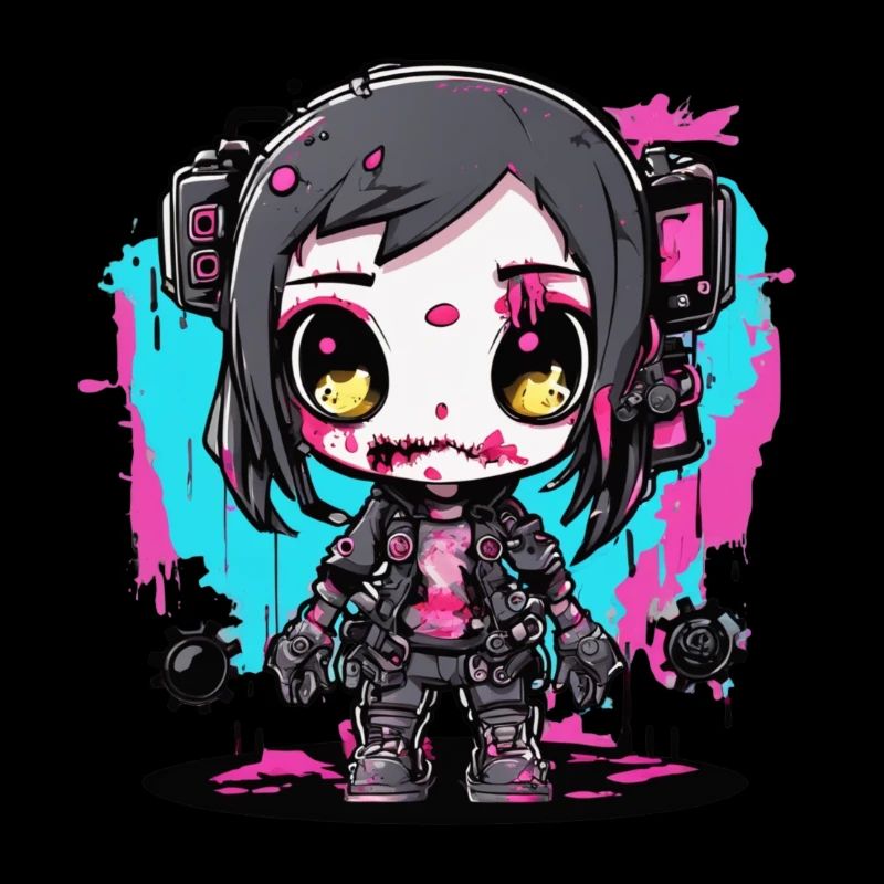 Futuristisches Zombie-Mädchen