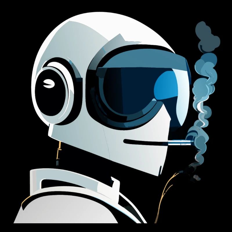 robot is smoking cigarette