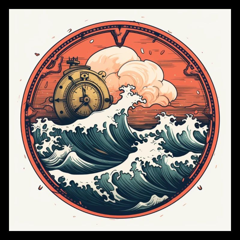travel love symbol withe Kompass see waves