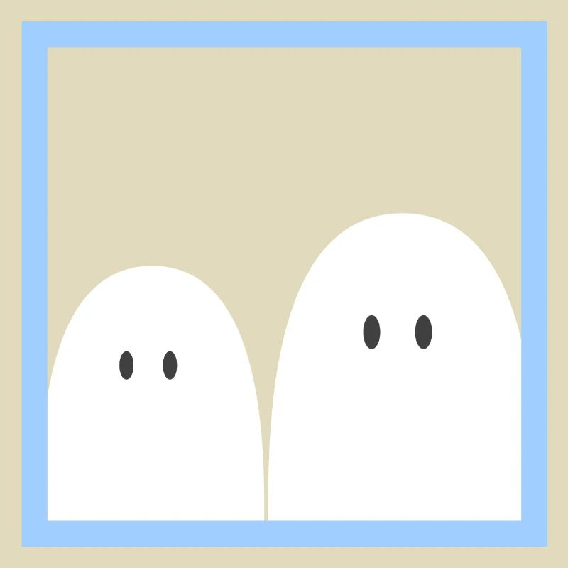 Ghost in a blue frame