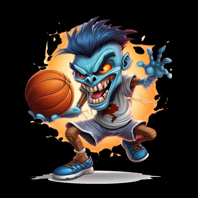 Blue Demon Dunk: Hell's Hoops Showdown Tee!