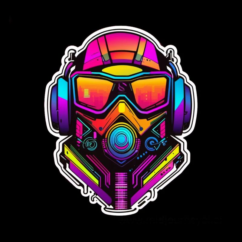 Logo cyber punk multicolore