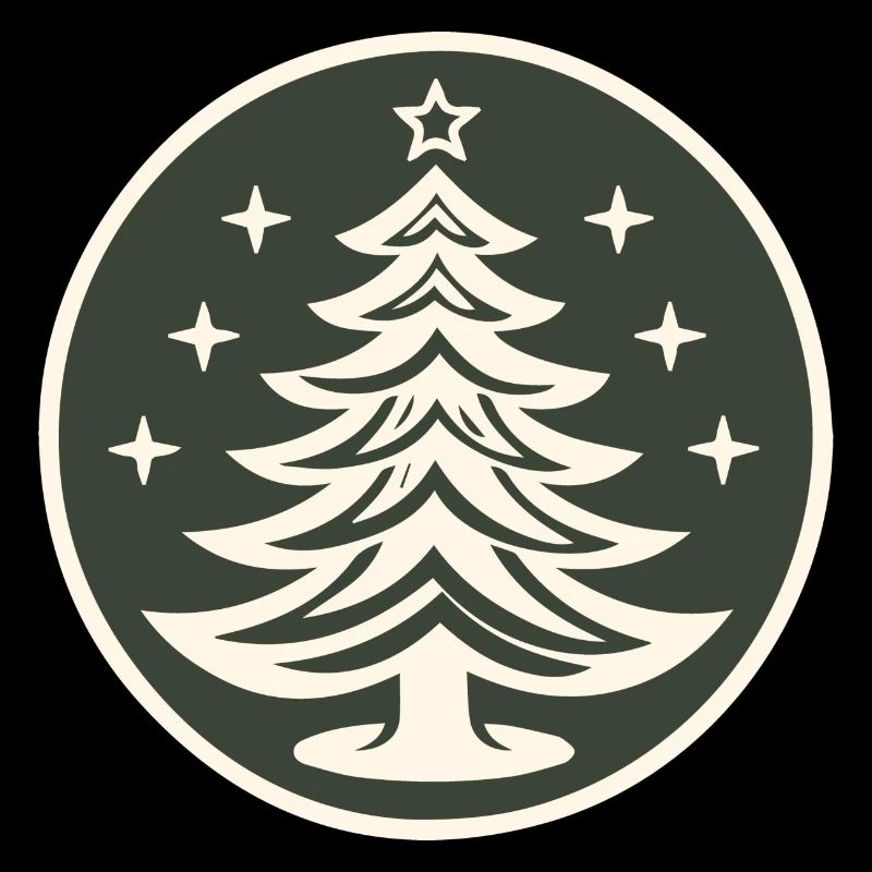 Arbre de Noël design vert crème. Sapin