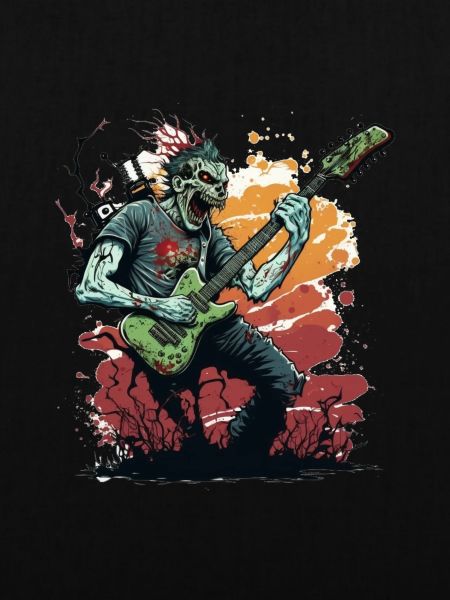 Zombie mit Rockgitarre