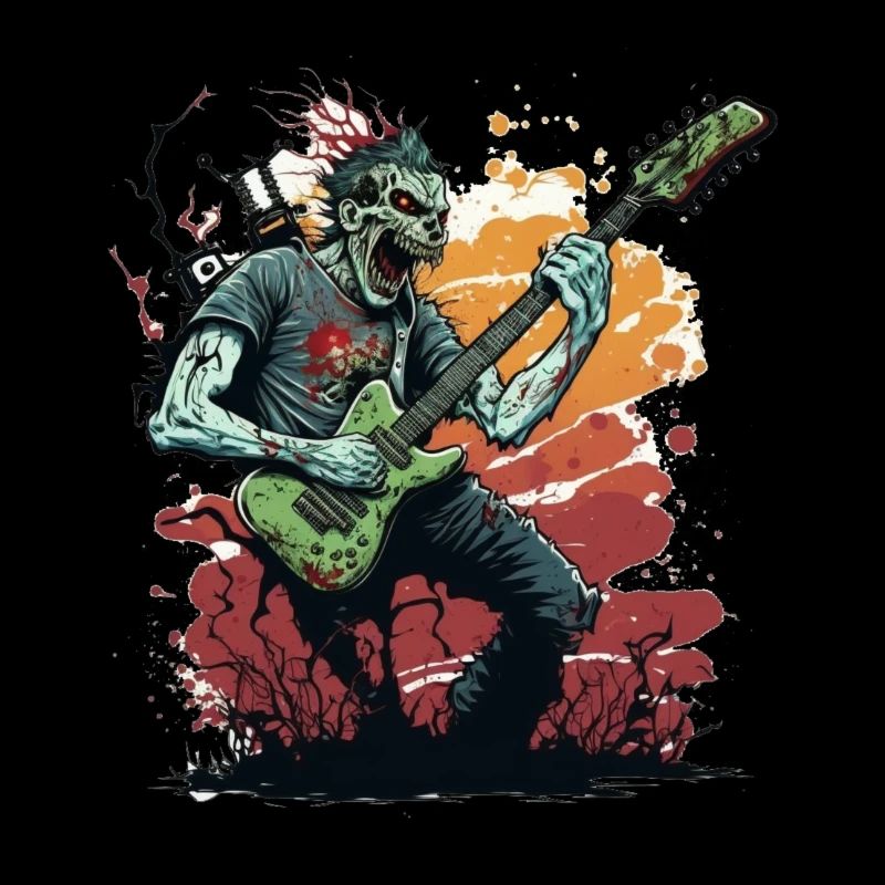 zombie avec guitare rock