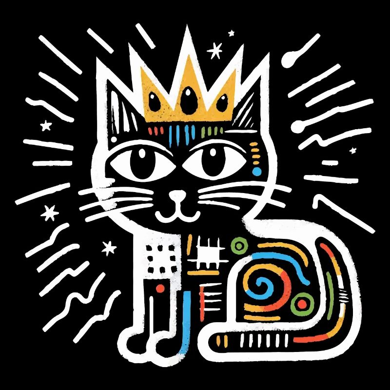 Chat peinture abstraite artwork