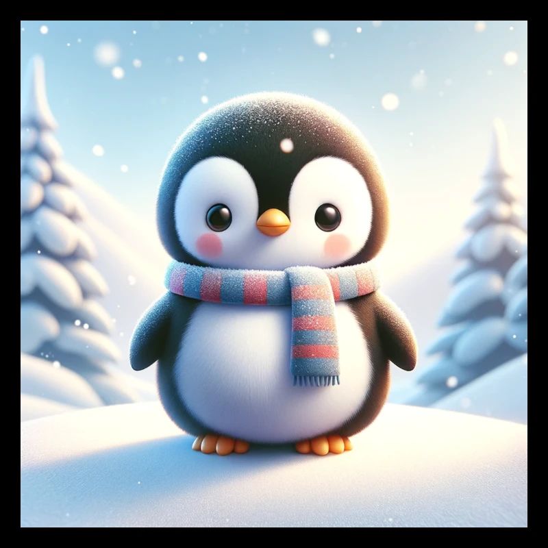 Penguins snow