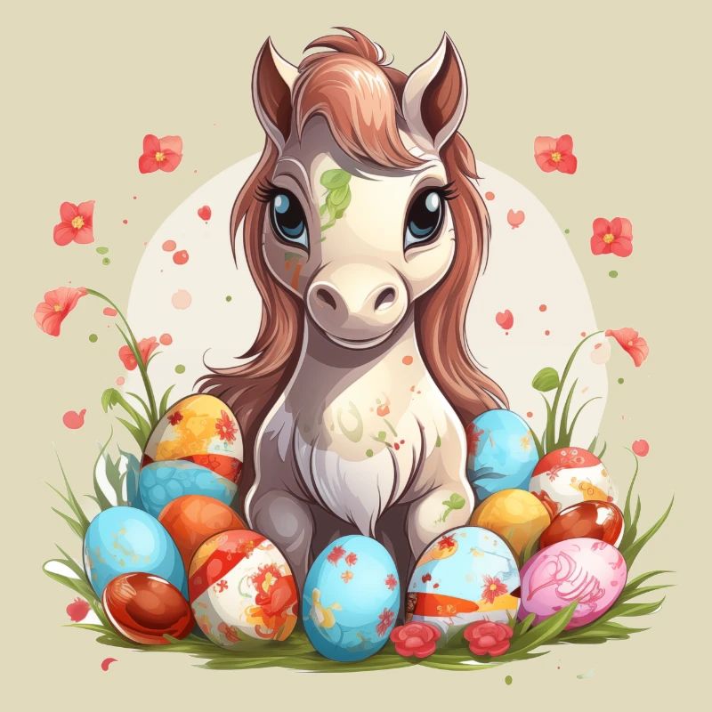Easter eggs with bangs