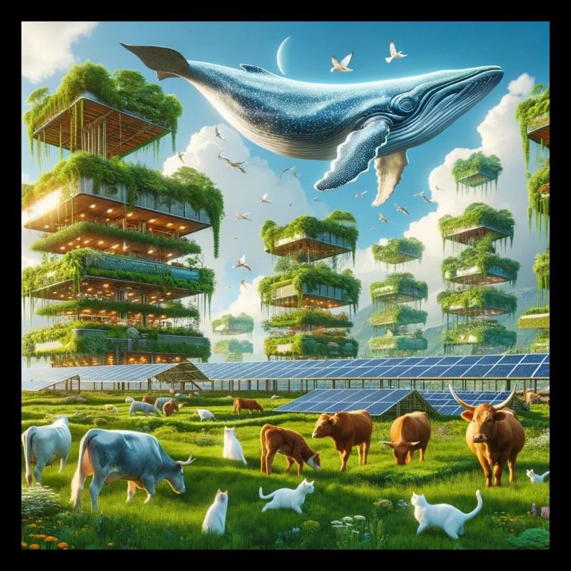 Cattle & cats & a giant whale