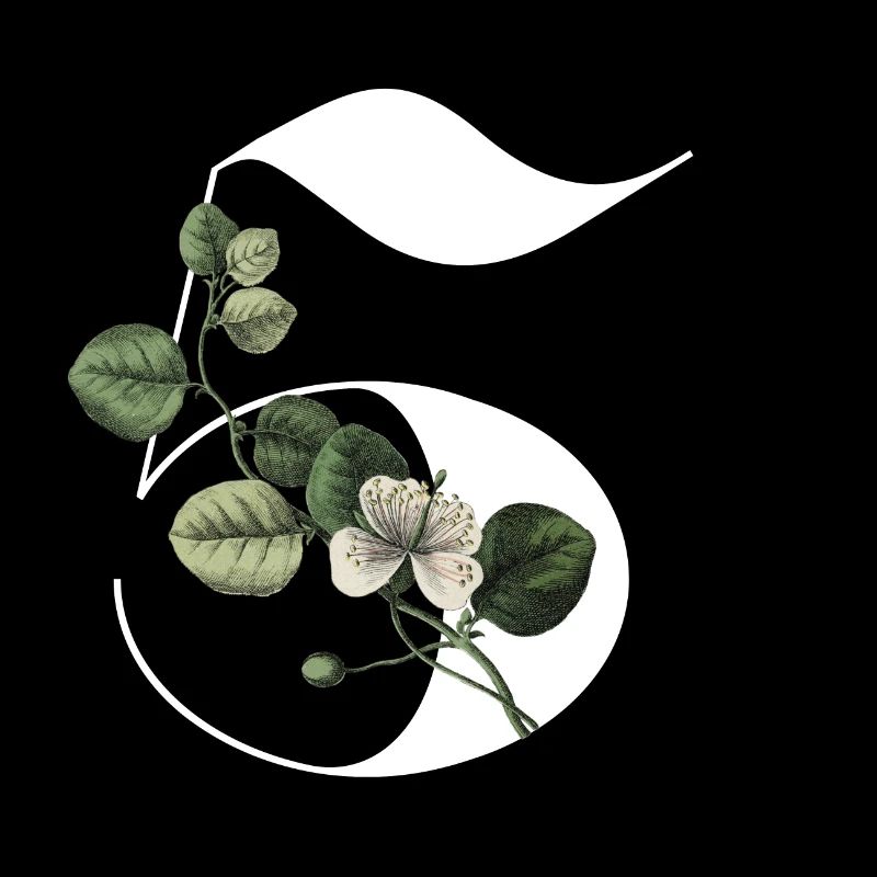 Nummer 5 Blumengrün -5. Geburtstag Blumen