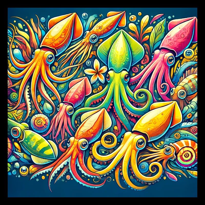 Squid Pattern, Love Ocean Animals