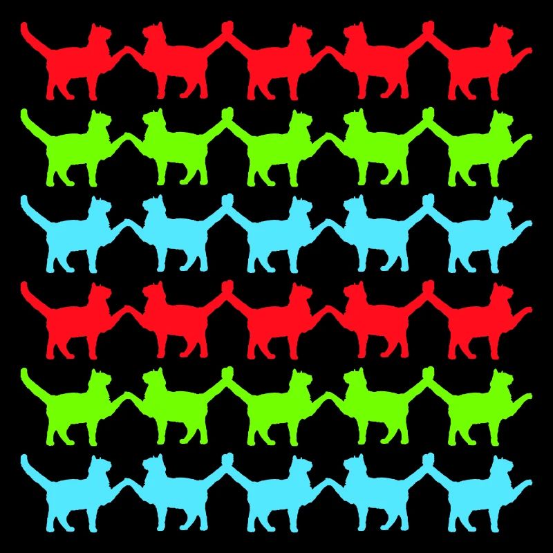Beaucoup de chats motif pattes mains queue salutation