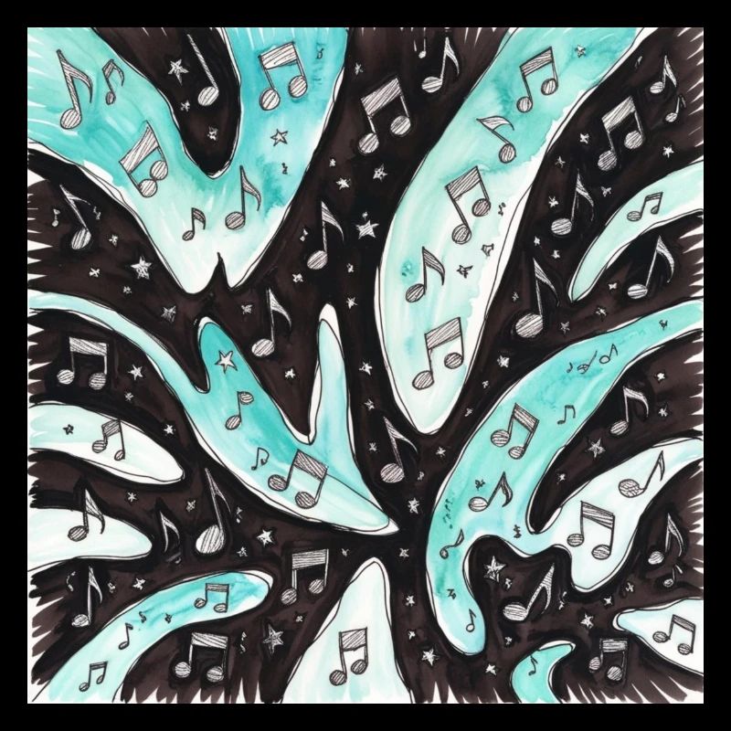 Music Black Light Notes Multiple