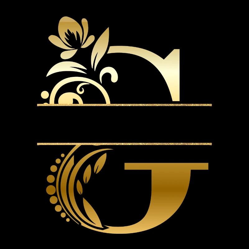 Personalisierter vergoldeter Blumenbuchstabe g - Geschenkidee