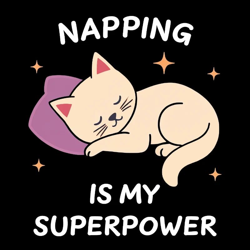 Cute Cat Sleeping on a Pillow