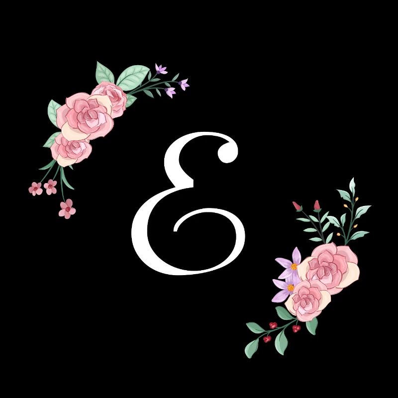Lettre e florale rose
